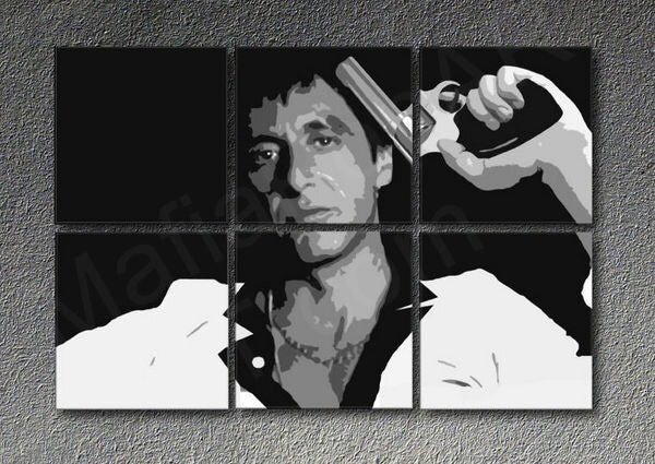 Tablou POP ART pictat manual SCARFACE - AL PACINO 90x60 cm