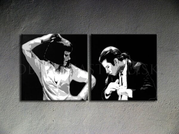 Tablou POP ART pictat manual PULP FICTION 100x50 cm