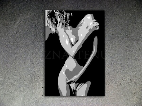 Tablou POP ART pictat manual NUDE WOMAN 70x100 cm