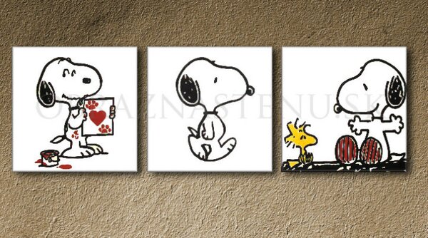 Tablou POP ART pictat manual SNOOPY 210x70 cm