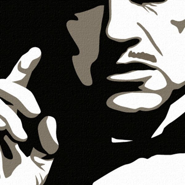 Pictat manual POP ART pictura THE GODFATHER VITO CORLEONE 70x100 cm