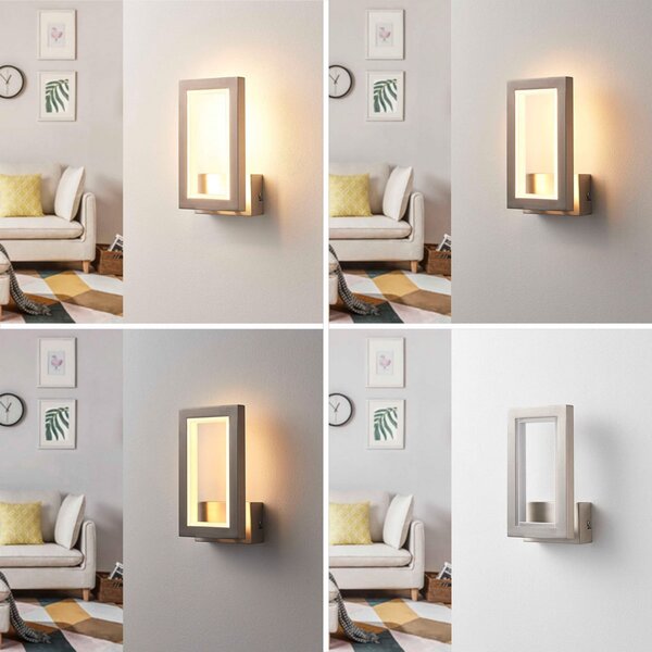Lampă de perete Lucande, Heriba, reglabil, Gri, Camera de zi, Metal, Modern