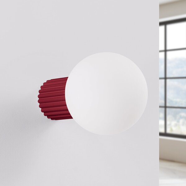 Lampă de perete SOLLUX LIGHTING, ORBI, reglabil, Roșu, Baie, Aluminiu