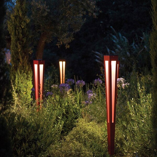Les Jardins Torță LED solară Tinka cu senzor, 120 cm, gri, reglabil, Gri, Metal, Spot de exterior / vârf de pământ