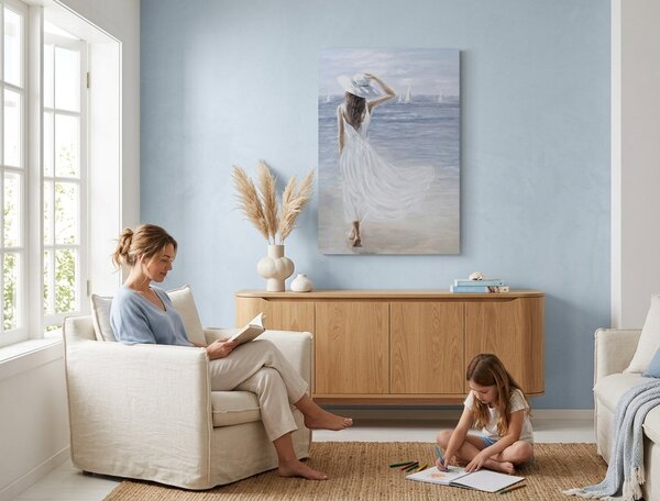 Tablou pictat manual FEMEIE ȘI MAI MULT 1 parte 60x90 cm - 60×90 cm / Klasický 2 cm