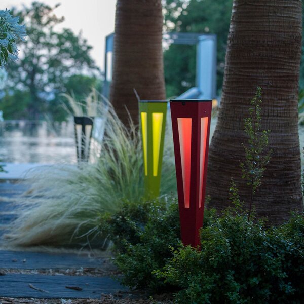 Les Jardins Torță LED solară Tinka cu senzor, 62 cm, gri, reglabil, Gri, Metal, Spot de exterior / vârf de pământ
