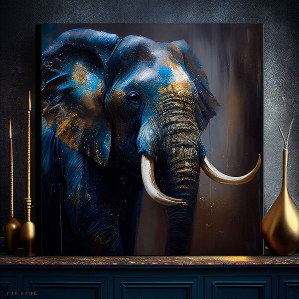 Pictură decorativă pe pânză - PREMIUM ART - Gigantul grațios din Savannah 80x80 cm