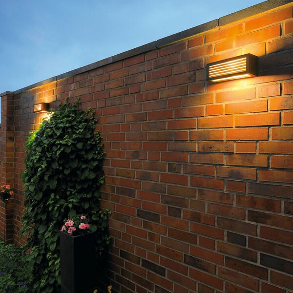 SLV Box L E27 lampă de perete pentru exterior, antracit, Negru, Metal, Modern
