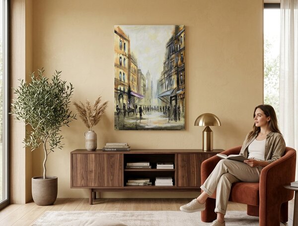 Tablou de perete ORAȘ 1 parte 60x90 cm - 60×90 cm / Clasic 2 cm
