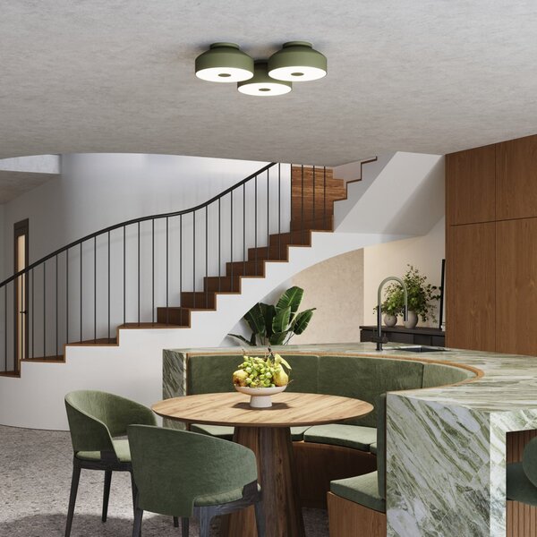 Plafoniere SOLLUX LIGHTING, CLARO, reglabil, Verde, Camera de zi, Metal