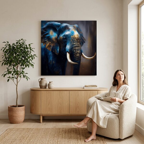 Pictură decorativă pe pânză - PREMIUM ART - Gigantul grațios din Savannah 80x80 cm