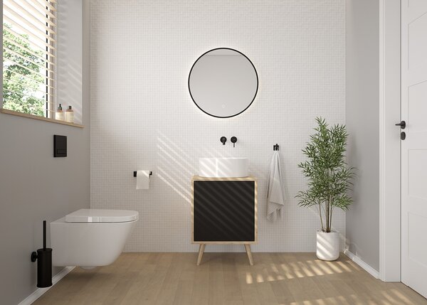 Oltens Tved suport pentru hârtie igienică negru mat 81105300