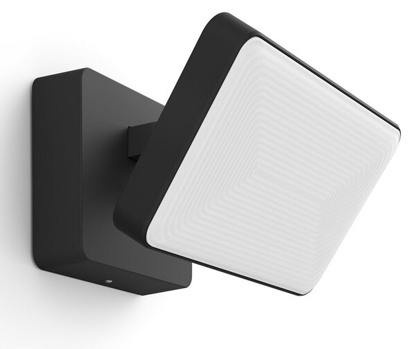 Philips Hue White+Color Discover reflector LED, reglabil, Negru, Metal, Spot de perete