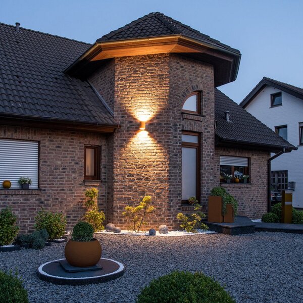SLV Rusty LED în aer liber lumina de perete sus / jos cilindru, reglabil, Maro / Rugină, Metal, Modern