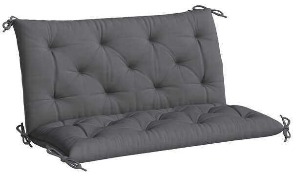 Outsunny Pernă de Grădină Modernă pentru Ședere în Exterior cu 6 Curele, Pernă Căptușită din Bumbac și Poliester, pentru Canapele Balanțe Bănci, 100x98x8 cm, Gri Închis | Aosom Romania