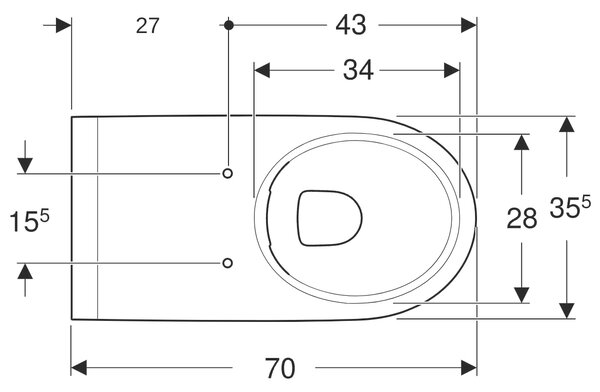 Geberit Selnova Comfort vas wc agăţat fără margine pentru persoane cu dizabilități alb lucios 500.693.01.7