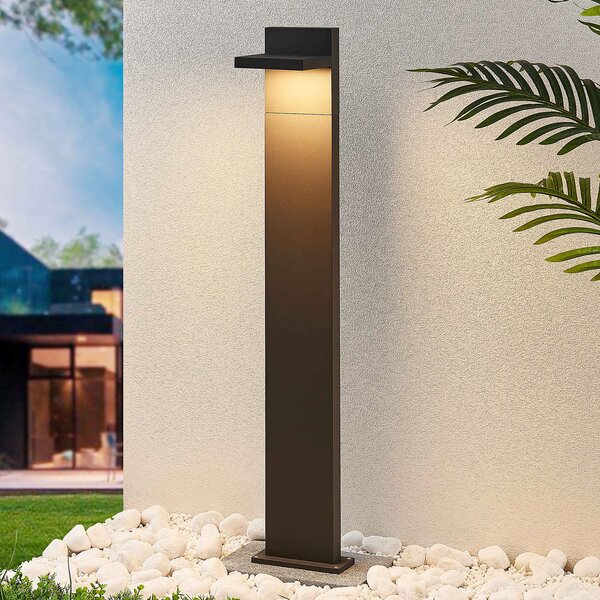 Lucande Lampă LED stâlpișor Silvan, 100 cm, antracit, metal, Negru, Aluminiu, Modern