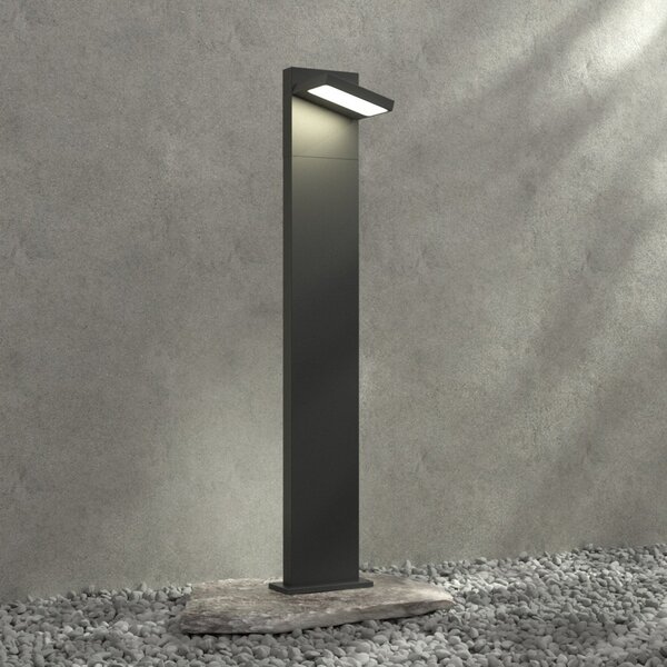Lucande Lampă LED stâlpișor Silvan, 100 cm, antracit, metal, Negru, Aluminiu, Modern