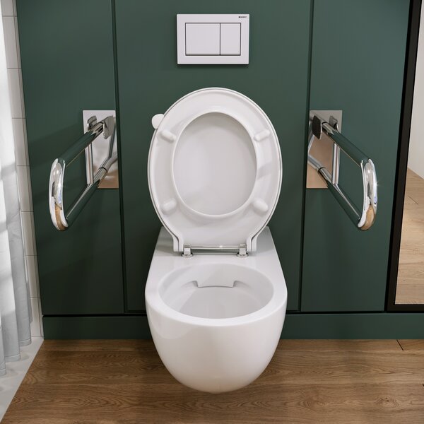 Geberit Selnova Comfort vas wc agăţat fără margine pentru persoane cu dizabilități alb lucios 500.693.01.7