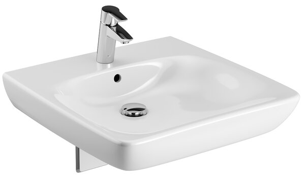 Geberit Selnova Compact lavoar 55x55 cm pătrat clasică pentru persoane cu dizabilități alb luciu 501.461.00.7