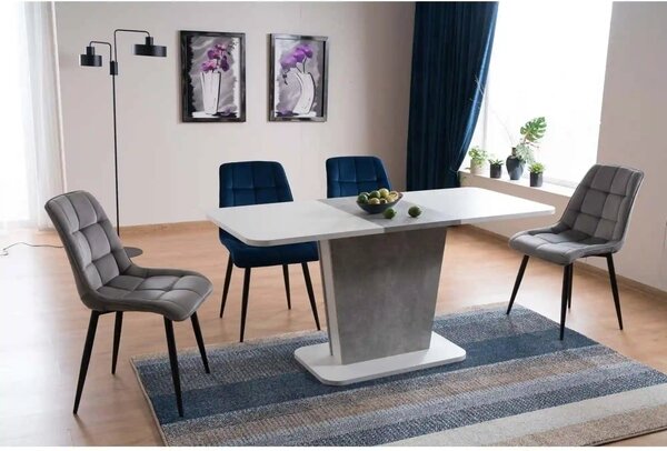 Scaun CHIC, stofa catifelata gri - Bluvel 14, 50x43x88 cm