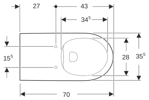 Geberit Selnova Comfort vas wc agăţat fără margine pentru persoane cu dizabilități alb lucios 501.046.00.7