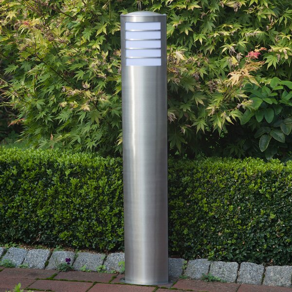 Brilliant Bornă luminoasă din oțel inoxidabil Todd pentru becuri economice, Metalic, Metal, Modern