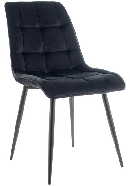 Scaun CHIC, negru, stofa catifelata/metal, 50x43x88 cm