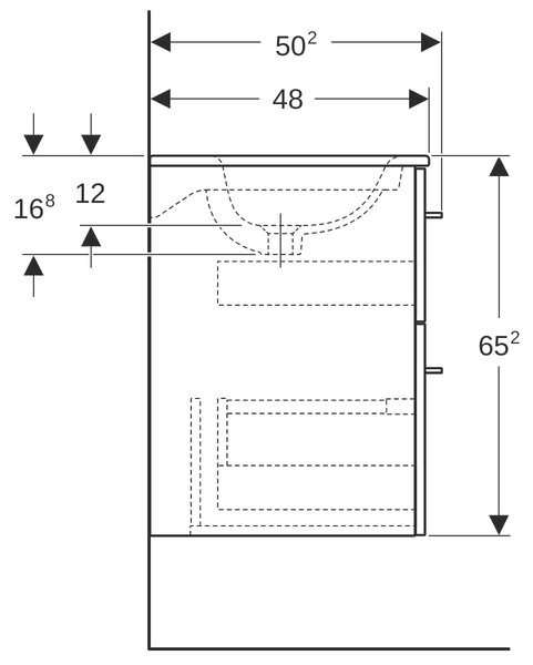 Geberit Selnova Square lavoar cu dulap 60 cm alb 501.236.00.1