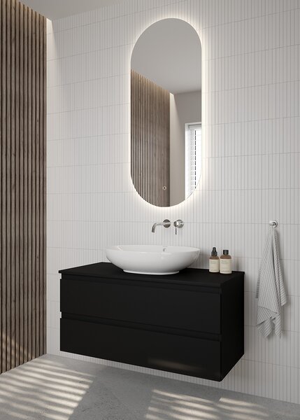 Oltens Nordlis oglindă 50x120 cm oval cu iluminare cu covoraș de încălzire 64114000