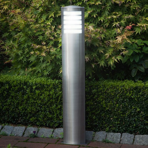 Brilliant Bornă luminoasă din oțel inoxidabil Todd pentru becuri economice, Metalic, Metal, Modern