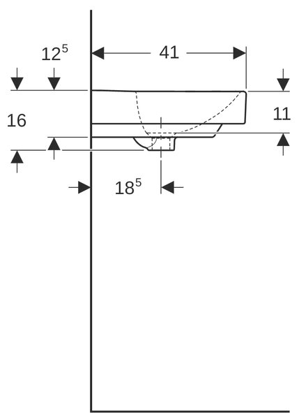 Geberit Smyle Square lavoar 50x41 cm dreptunghiular clasică-de blat alb luciu 500.256.01.1