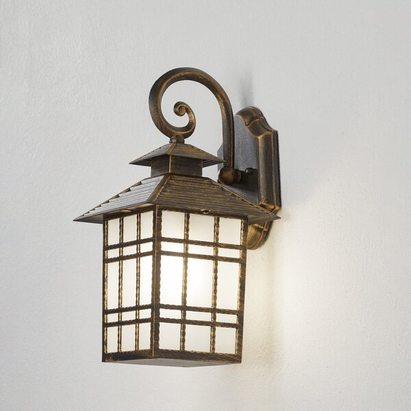 ORION Aplică tradițională de exterior Ilka ca felinar, Maro / Rugină, Metal, Casă de țară / Rustic, Felinar