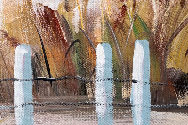 Tablou pictat manual PLAJĂ 1 parte 100x50 cm - 100×50 cm / Clasic 2 cm