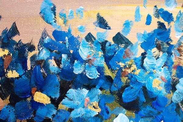 Tablou pictat manual PLAJĂ 1 parte - 120x40 cm - 120×40 cm / Clasic 2 cm
