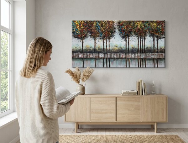 Tablou pictat manualRBORI 1 parte 100x50 cm - 100×50 cm / Clasic 2 cm