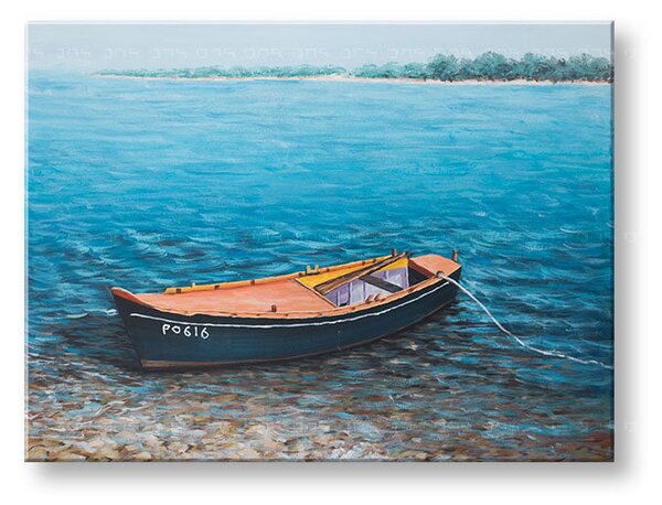 Tablou pictat manual BOAT 1 parte - 120x90 cm - 120×90 cm / Clasic 2 cm