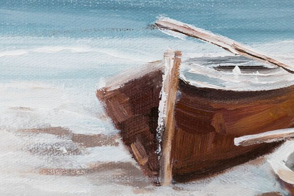 Tablou pictat manual PLAJĂ 1 parte - 120x40 cm - 120×40 cm / Klasický 2 cm