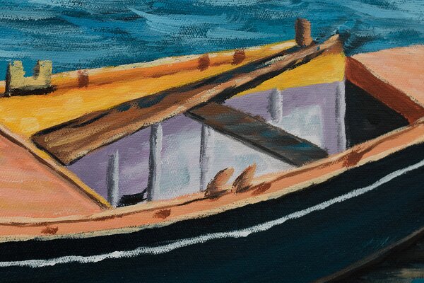 Tablou pictat manual BOAT 1 parte - 120x90 cm - 120×90 cm / Clasic 2 cm