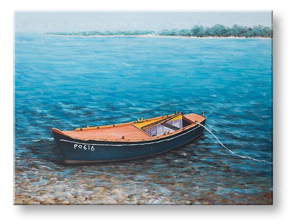 Tablou pictat manual BOAT 1 parte - 120x90 cm - 120×90 cm / Clasic 2 cm