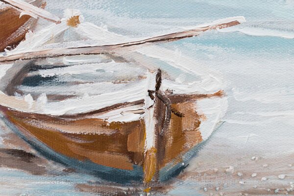 Tablou pictat manual PLAJĂ 1 parte - 120x40 cm - 120×40 cm / Klasický 2 cm