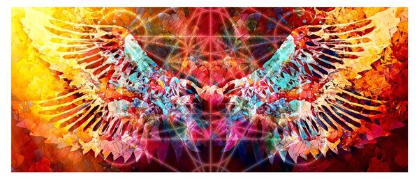 Tablou - Merkaba cu aripi, abstracție (120x50 cm)