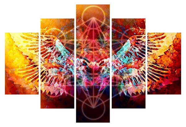 Tablou - Merkaba cu aripi, abstracție (150x105 cm)