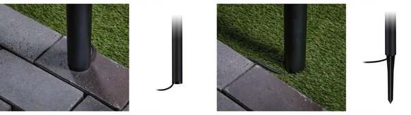 Paulmann Plug & Shine Flarea lumina sol spike 20 cm, reglabil, Negru, Metal