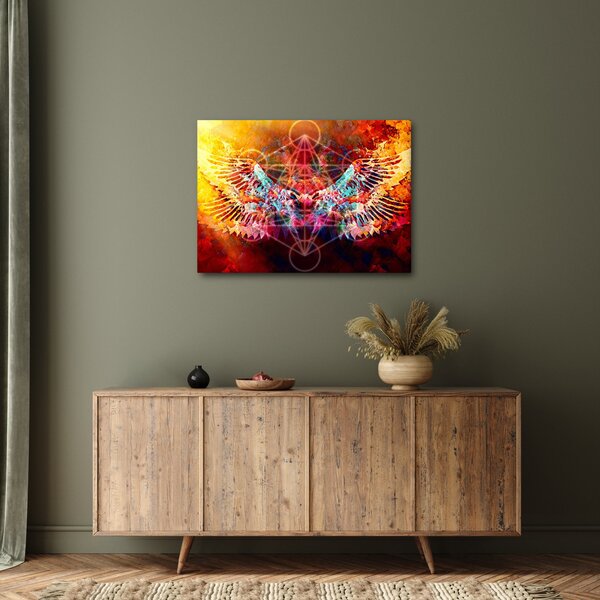 Tablou - Merkaba cu aripi, abstracție (70x50 cm)