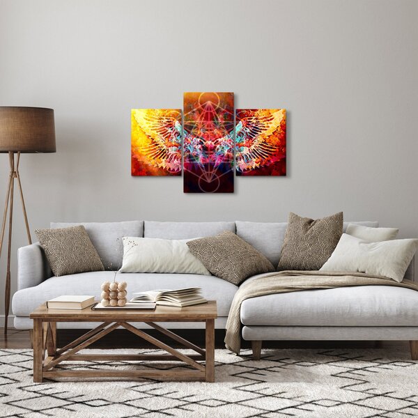 Tablou - Merkaba cu aripi, abstracție (90x60 cm)