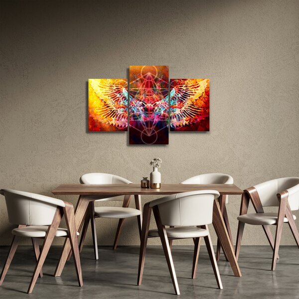 Tablou - Merkaba cu aripi, abstracție (90x60 cm)