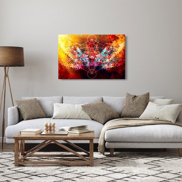 Tablou - Merkaba cu aripi, abstracție (90x60 cm)
