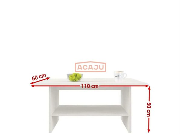 Masuta TIFFANY, alb vintage, PAL laminat, 110x60x50 cm