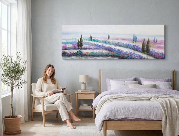 Tablou pictat manual LUKE 1-parte - 120x40 cm - 120×40 cm / Clasic 2 cm